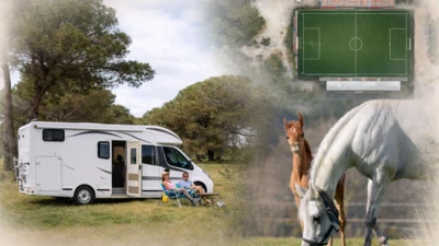 Nowa strefa rekreacji: stajnia, boiska, szklarnia, pole biwakowe i kampery