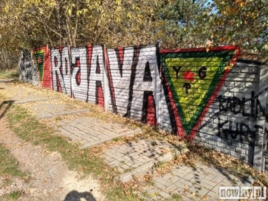 W Radlinie pojawiło się graffiti wspierające Kurdów