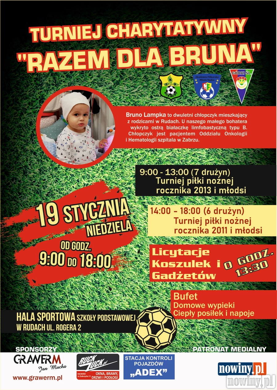 W ten weekend turniej "Razem dla Bruna" z przedmiotami na licytację