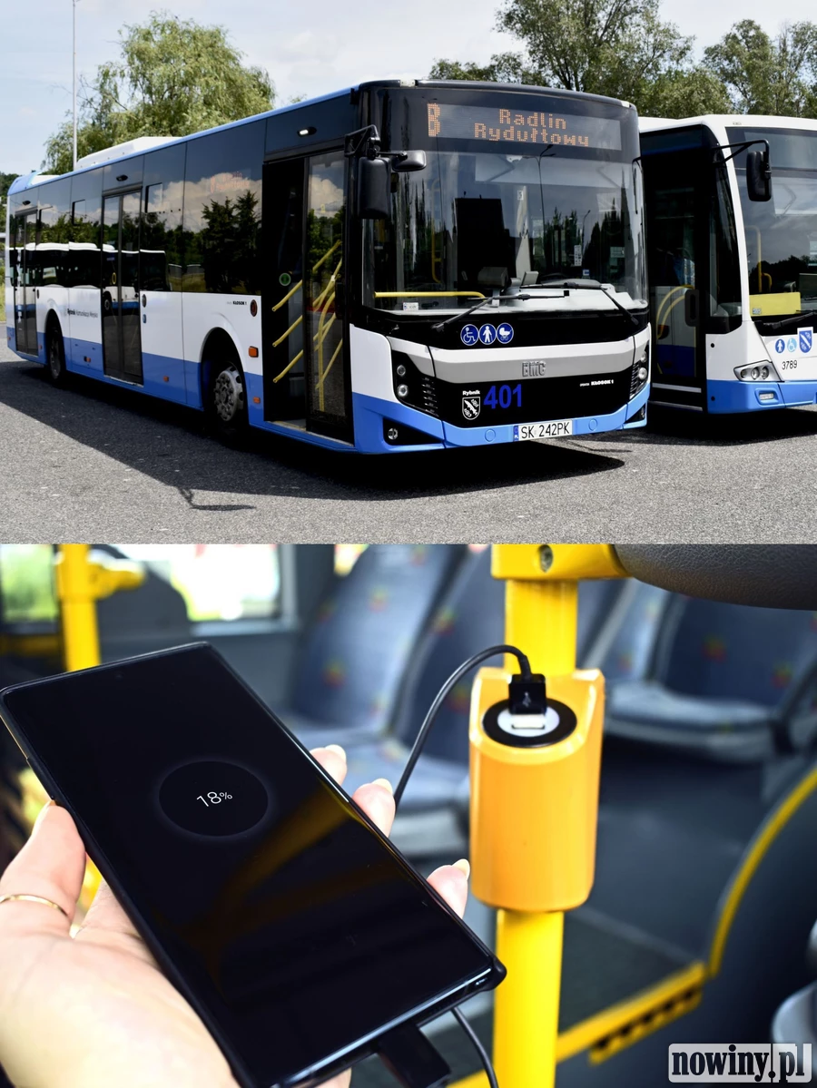 Nowe autobusy w Rybniku mają nawet ładowarki do telefonów