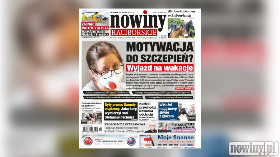 Motywacja do szczepień? Wyjazd na wakacje. O tym w nowym numerze Nowin Raciborskich
