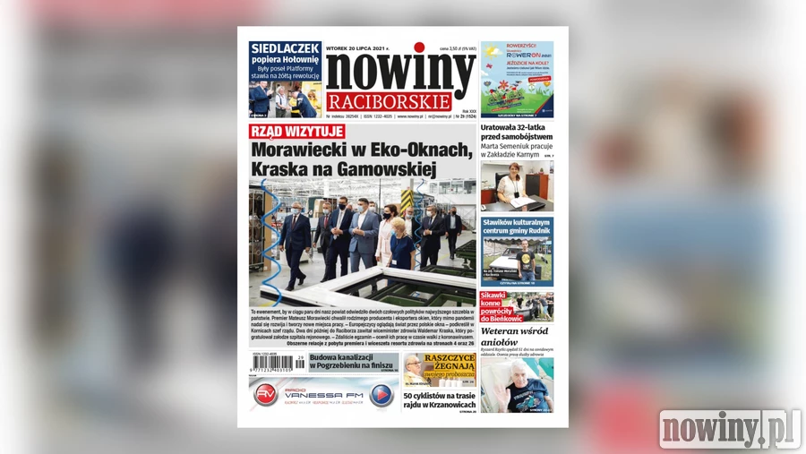Rząd wizytuje. Morawiecki w Eko-Oknach, Kraska na Gamowskiej. Nowy numer Nowin Raciborskich