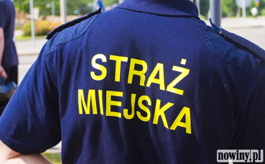 Strażnicy miejscy pomogli leżącemu mężczyźnie