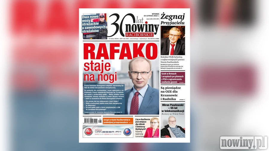 Nowiny Raciborskie piszą o Rafako, które staje na nogi