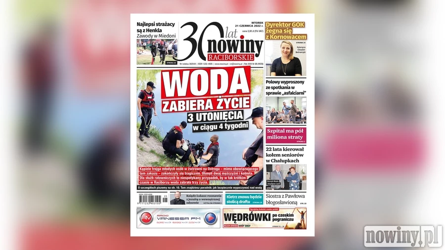 Woda zabiera życie. Nowiny Raciborskie piszą o 3 utonięciach na żwirowni
