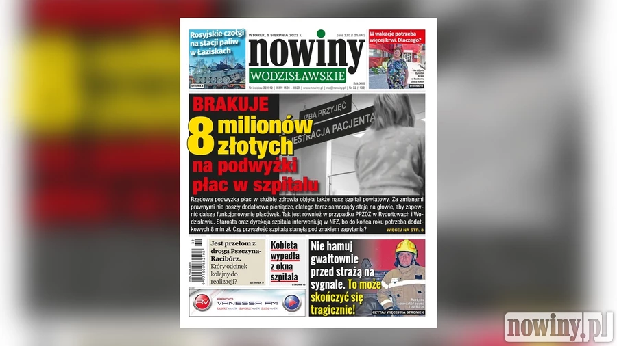 Nowiny Wodzisławskie dziurze w budżecie szpitala przez podwyżki płac