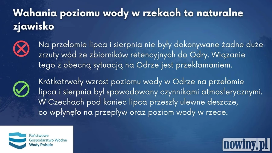 "To nieprawda. Nie było zrzutów ze zbiorników retencyjnych"