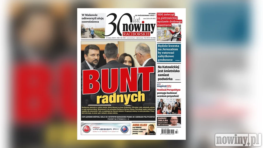 Nowiny Raciborskie piszą o buncie radnych