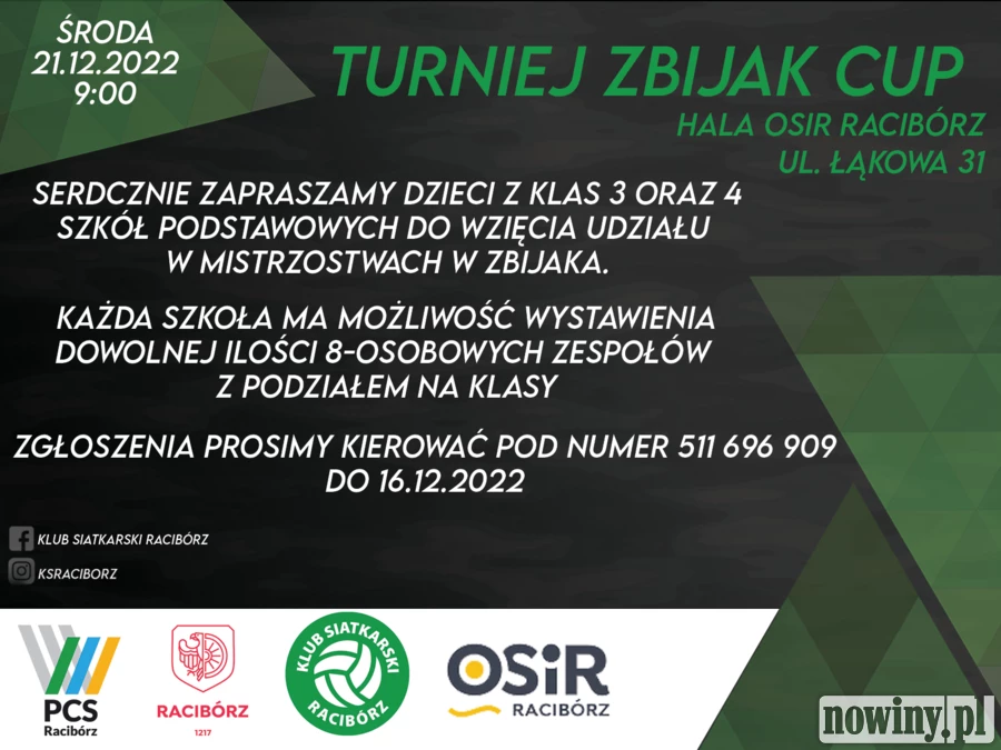 W Raciborzu odbędzie się turniej Zbijak Cup