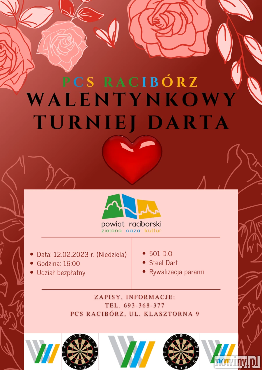 PCS w Raciborzu zaprasza na Walentynkowy Turniej Darta