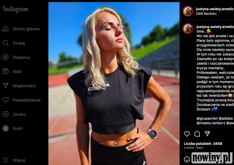 Justyna Święty-Ersetic nie pobiegnie na Mistrzostwach Świata ani nigdzie indziej. Sezon skończył się dla niej przedwcześnie