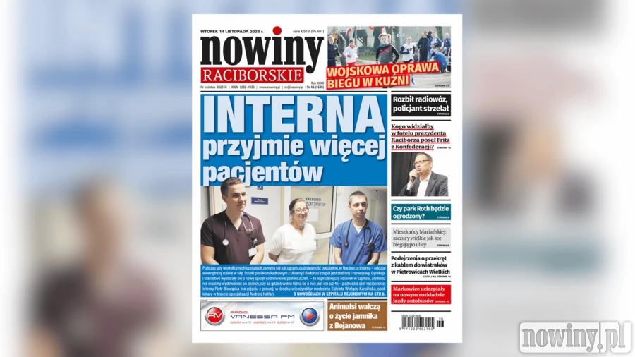 Nowiny Raciborskie piszą o nowej internie w szpitalu na Gamowskiej