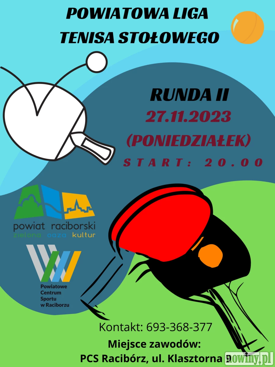 Druga runda Amatorskiej Ligi Tenisa Stołowego w Raciborzu