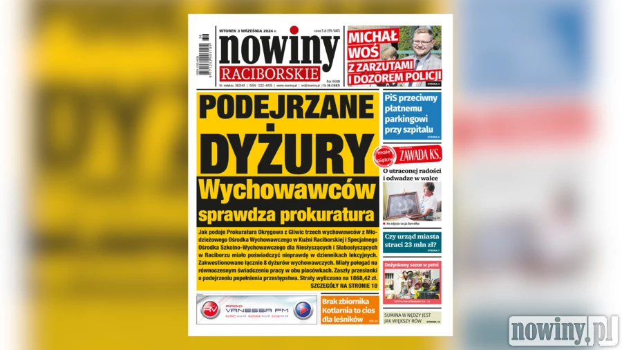 Nowiny Raciborskie piszą o podejrzanych dyżurach i wychowawcach, których sprawdza prokuratura