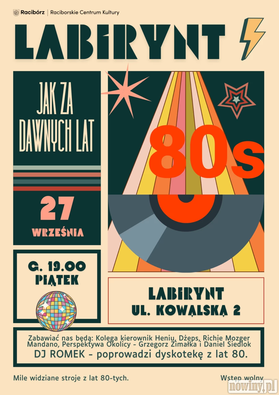 Przeżyjmy to jeszcze raz! Spotkanie i dyskoteka w stylu lat 80-tych w dawnym Labiryncie
