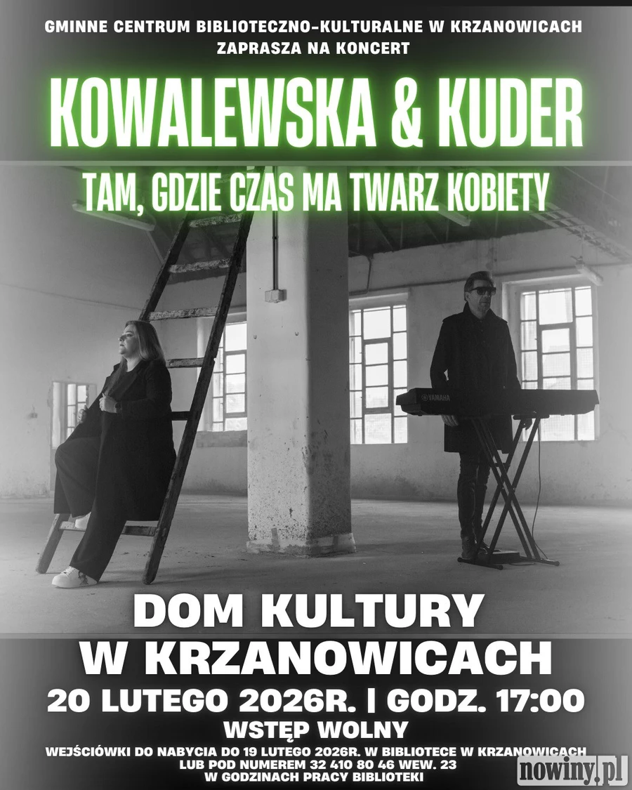 Wyjątkowy koncert duetu Kowalewska &amp; Kuder w Krzanowicach. „Tam, gdzie czas ma twarz kobiety” już 20 lutego