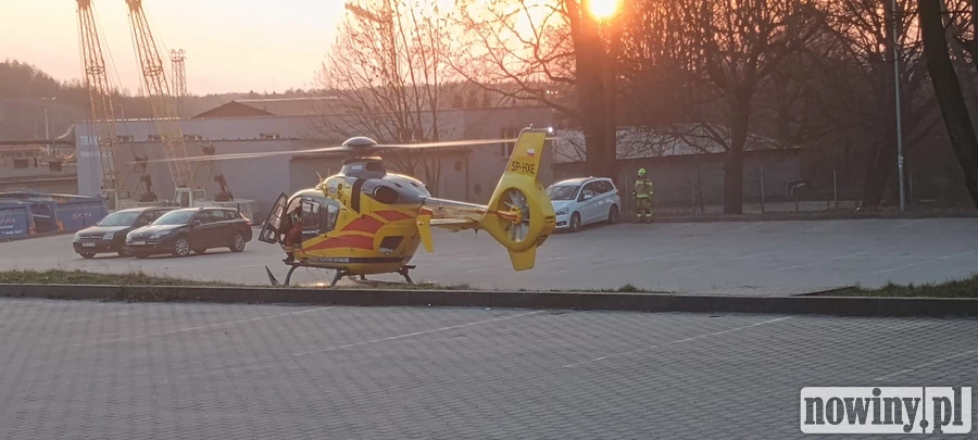 Śmigłowiec LPR lądował na terenie kopalni Marcel w Radlinie [ZDJĘCIA]