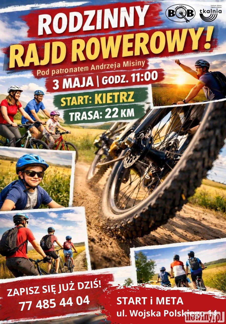 Rodzinny rajd rowerowy 3 maja w Kietrzu. W planie przejazd, konkurs i piknik
