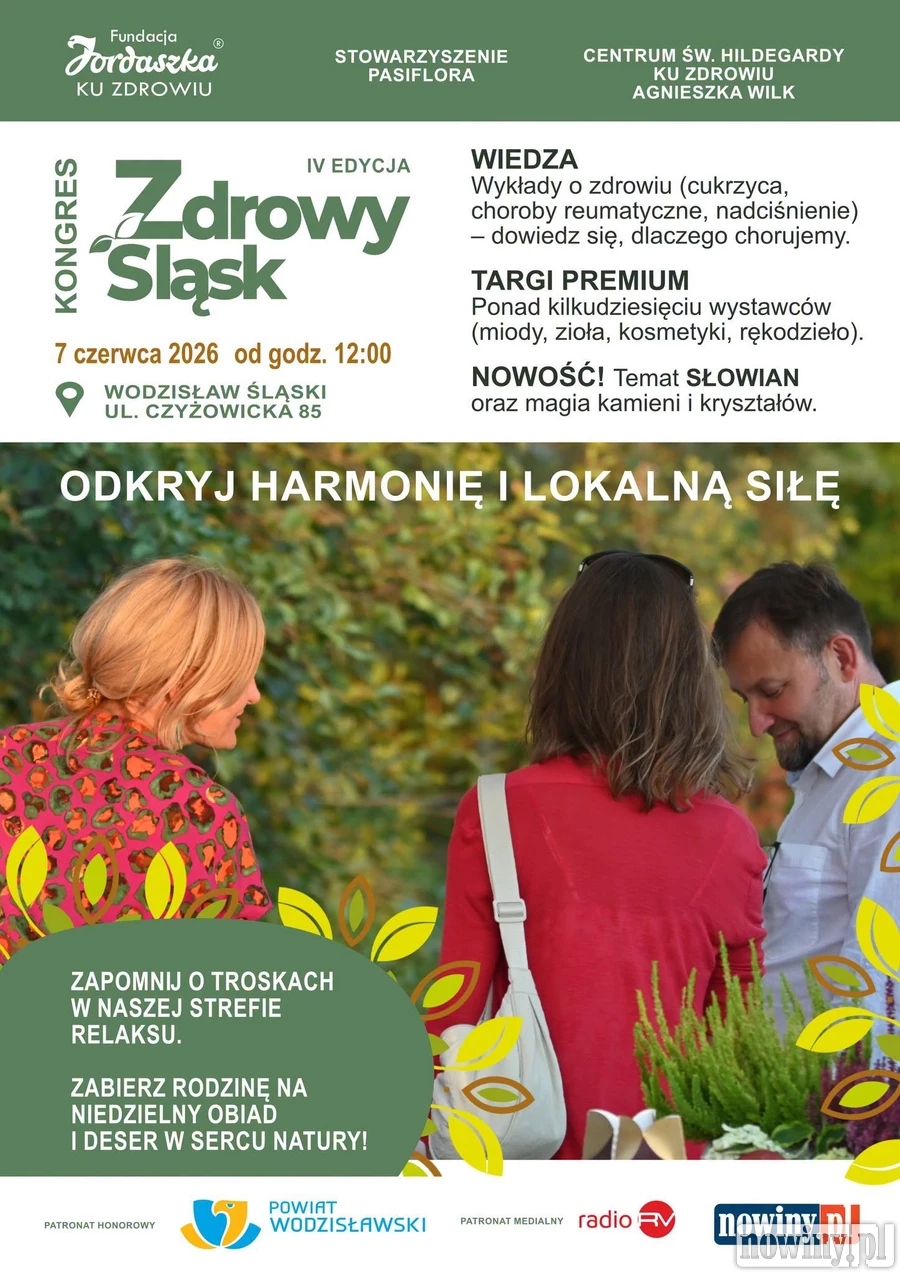 Odkryj harmonię i lokalną siłę. Kongres Zdrowy Śląsk już 7 czerwca w Jordaszce