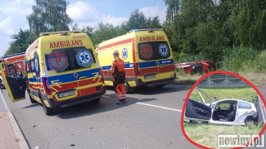 Wypadek na Młodzieżowej w Wodzisławiu Śląskim. Zderzyły się dwa pojazdy [ZDJĘCIA]