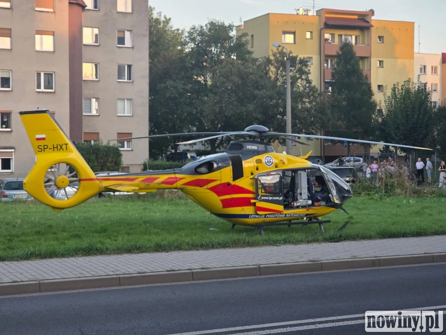 Śmigłowiec LPR lądował w Raciborzu. Pomocy potrzebowało dziecko [WIDEO, ZDJĘCIA]