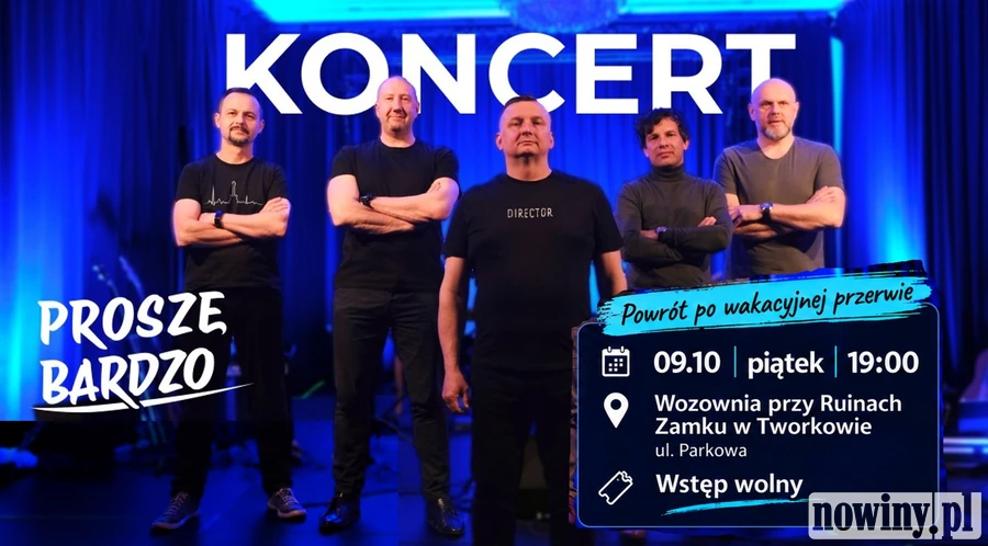 Koncert zespołu PROSZĘ BARDZO już 9 października w Tworkowie. Będzie akustycznie i nastrojowo!