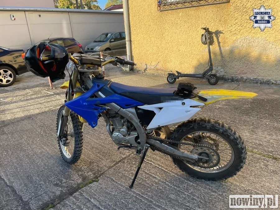 Za młody na crossa. Motor był niesprawny, kierowca nie miał uprawnień
