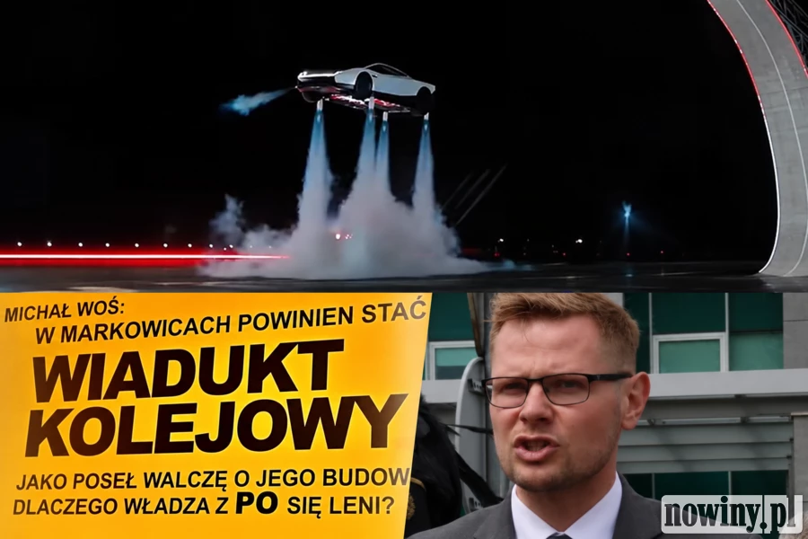 W Markowicach czekają na latającą Teslę. Przyleci szybciej niż wiadukt