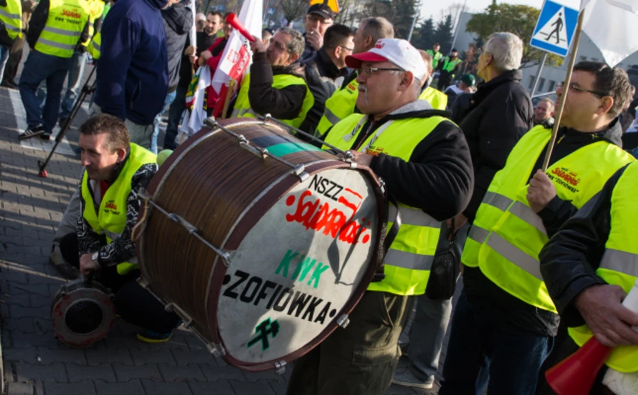 Górnicy JSW protestowali przed ambasadą Niemiec