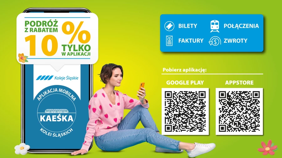 Nowe funkcje w Kaeśce, aplikacji Kolei Śląskich