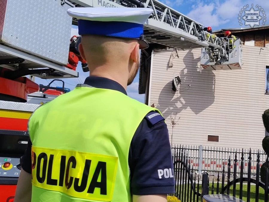 Pożar dachu domu jednorodzinnego w Marklowicach